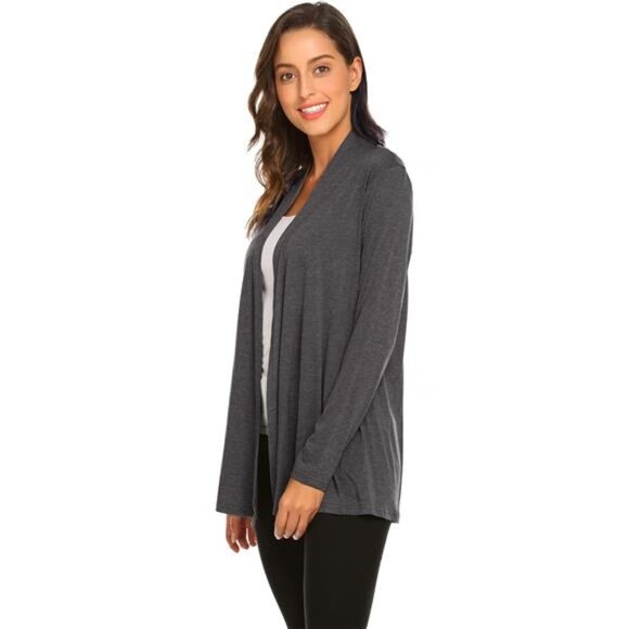 Womens Casual Lightweight Long Sleeve Cardigan Soft Drape Open Front Fall - Picture 5 of 7